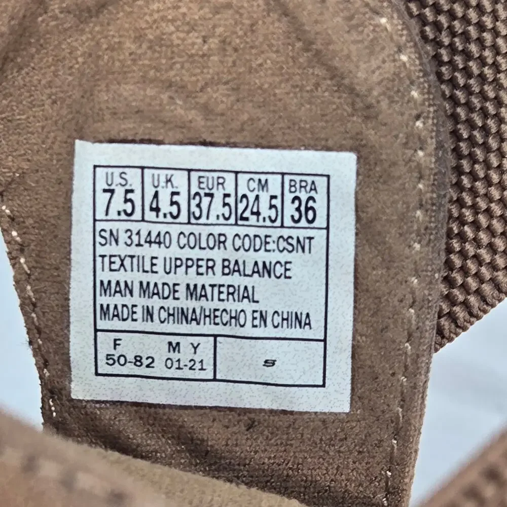 Skechers BOBS Desert Kiss Strappy Wedge Sandals Size 7.5 Boho Chestnut Brown